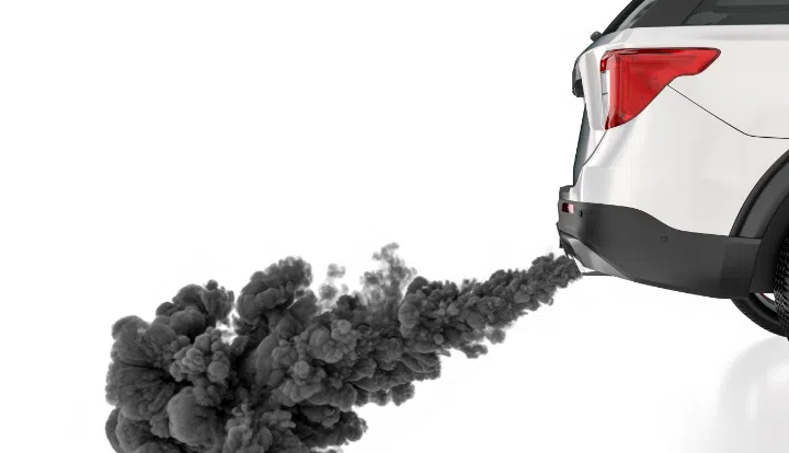 SUV exhaust fumes