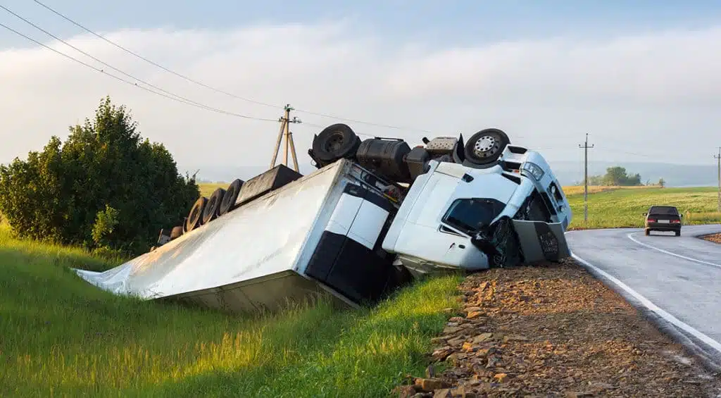 truck flipped over