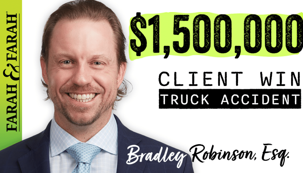 BRADLEY ROBINSON wins $1500000 for client in truck accident