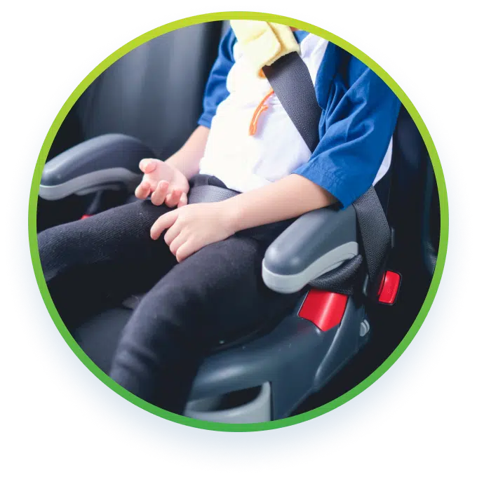 child safety belt strap on a child
