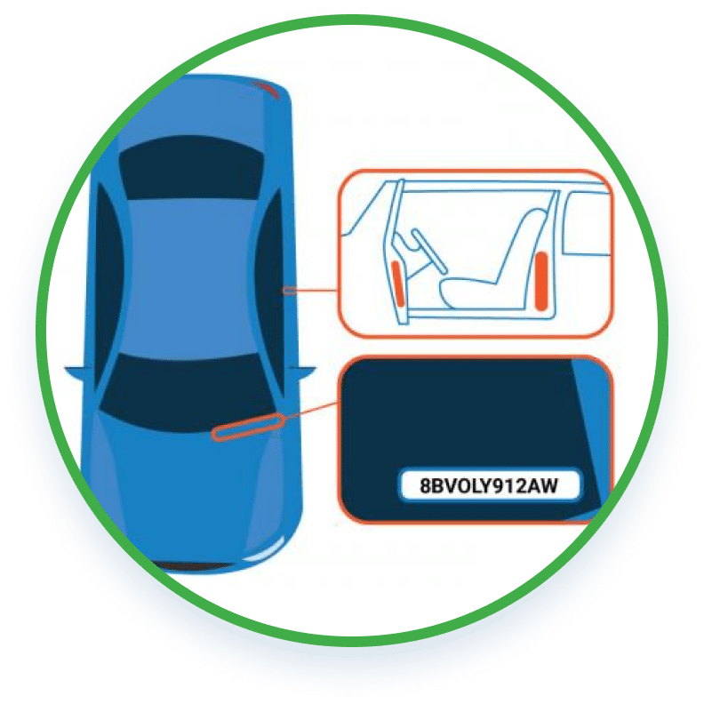 diagram on a car interior