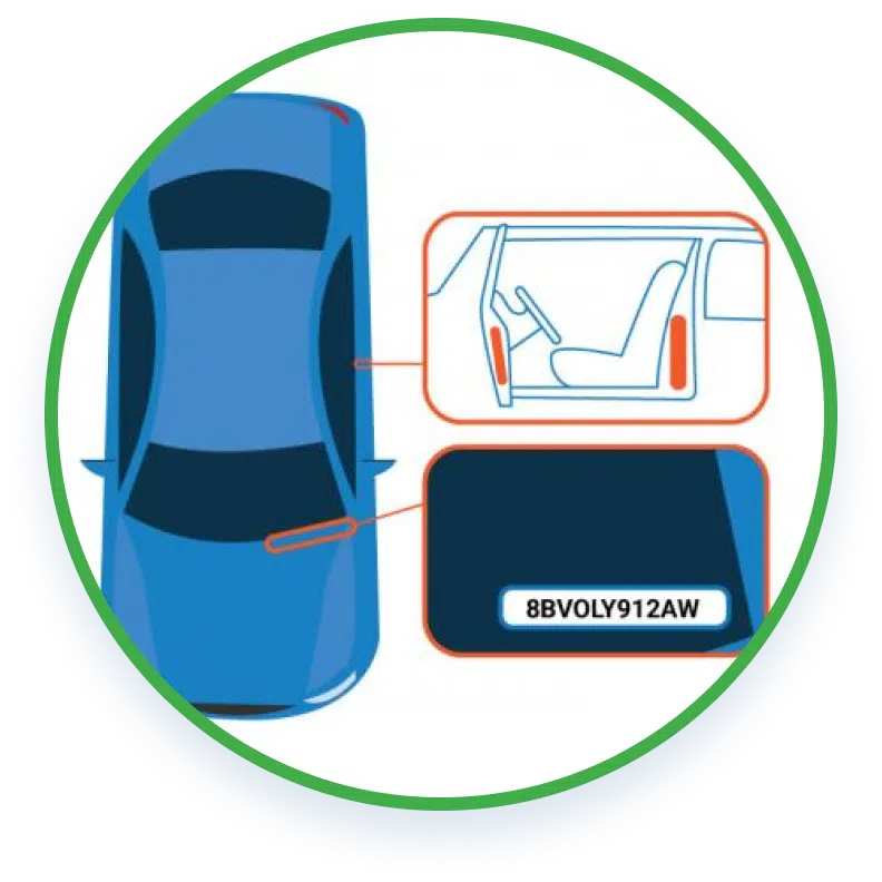 diagram on a car interior