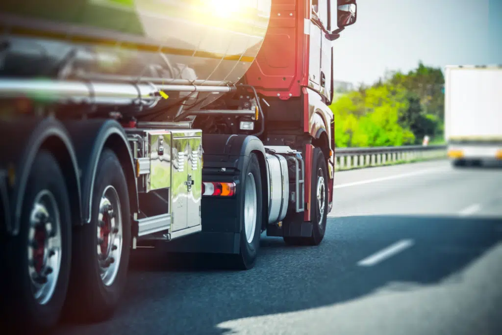 Tanker trunk on highway