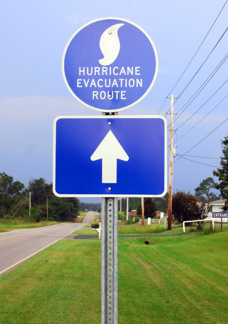 hurricane evac route