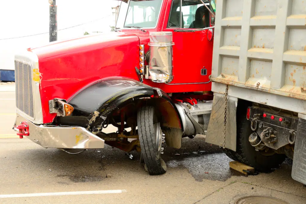 Jackknife truck accident