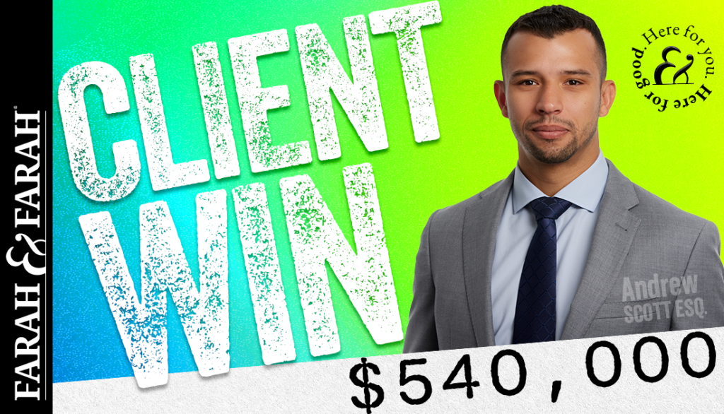 Andrew Scott wins over $500,000 for car accident victims.