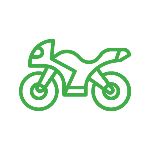 green icon of standing motorcycle