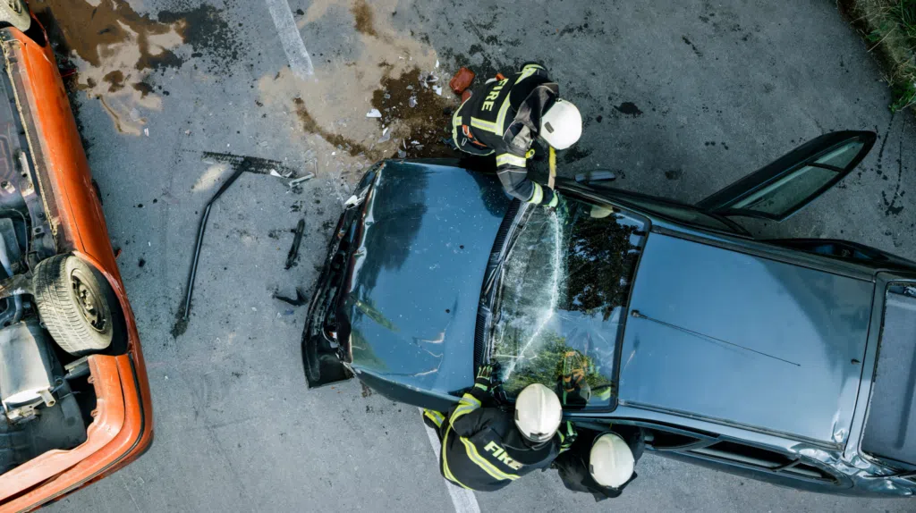 Two cars involved in an accident