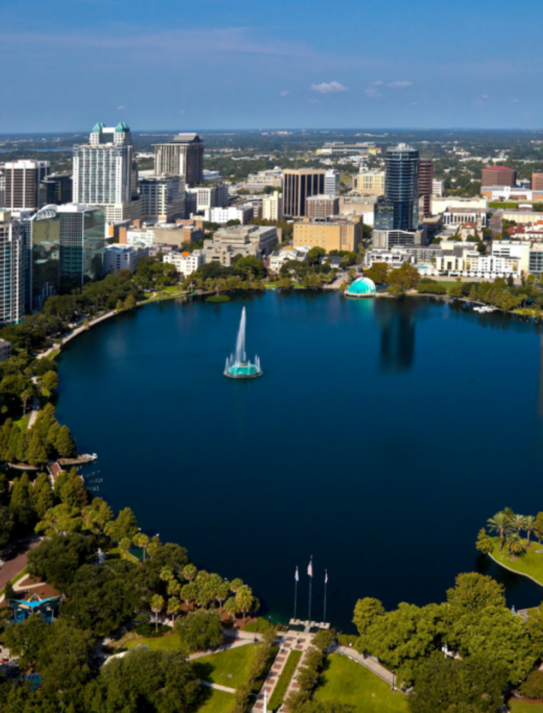 Aerial view of the city of Orlando, Florida