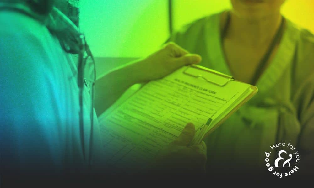 a patient filling out an insurance claim form for a personal injury claim