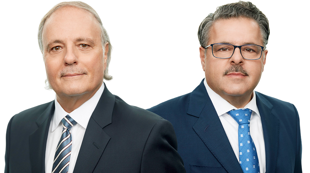 Headshots with transparent background personal injury attorneys Eddie Farah and Chuck Farah
