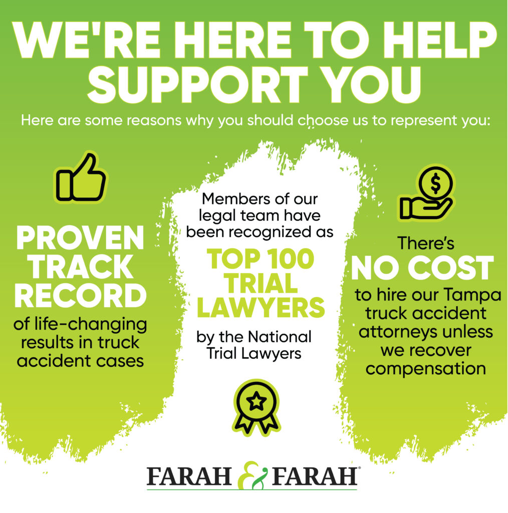 Benefits of hiring Farah & Farah as your Tampa truck accident lawyer