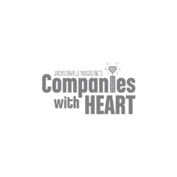 Jacksonville magazine's companies with heart logo-black&white