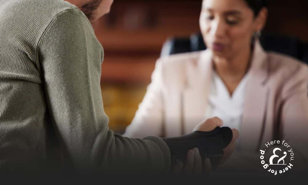 an injured person consulting with a personal injury attorney after an accident