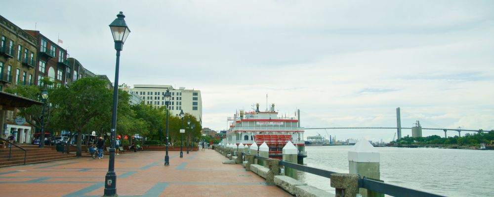 still photo of Savannah community by the water