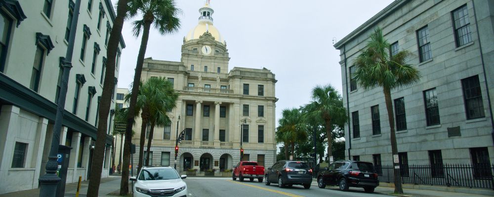 still photo of Savannah court house