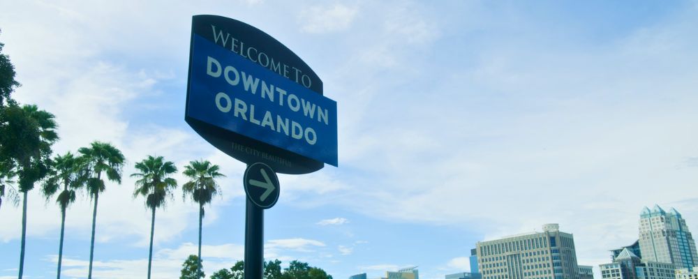 welcome to downtown orlando sign