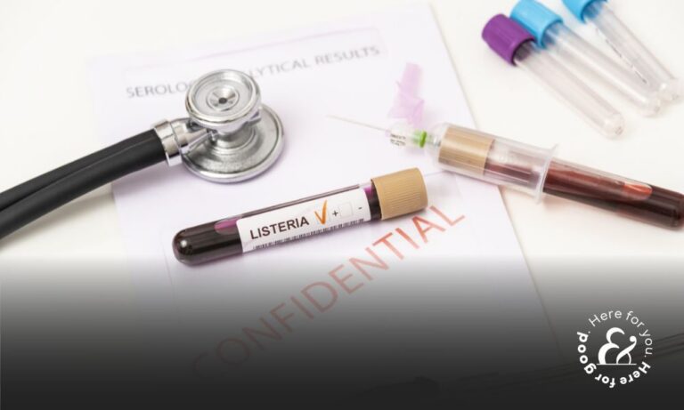 Test tube containing a blood sample for a Listeria test
