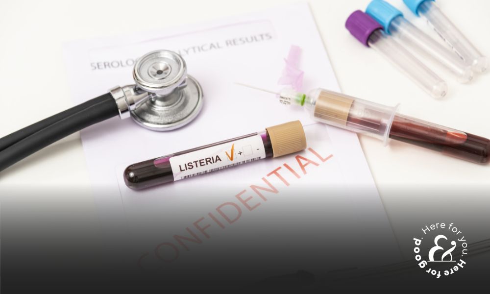 Test tube containing a blood sample for a Listeria test