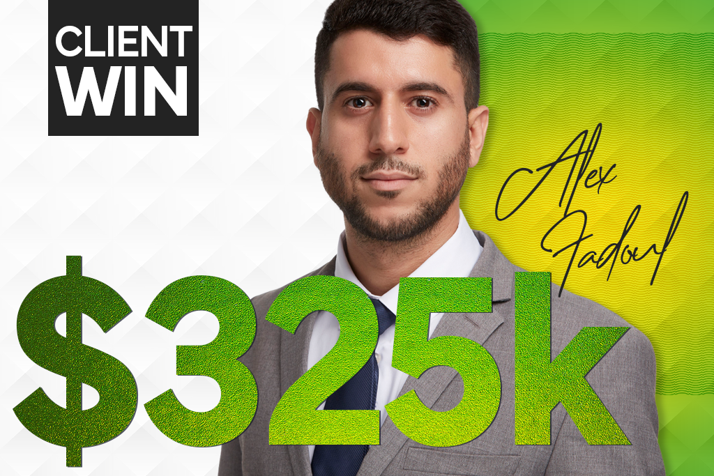 personal injury attorney Alex Fadoul wins $325,000 for car accident victim