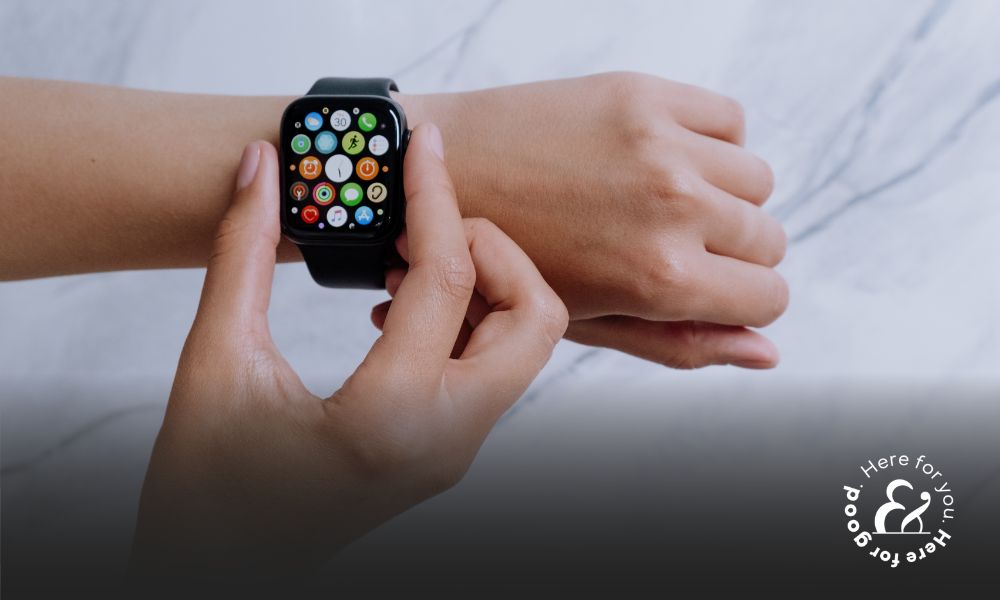 Person changing the settings on their apple watch