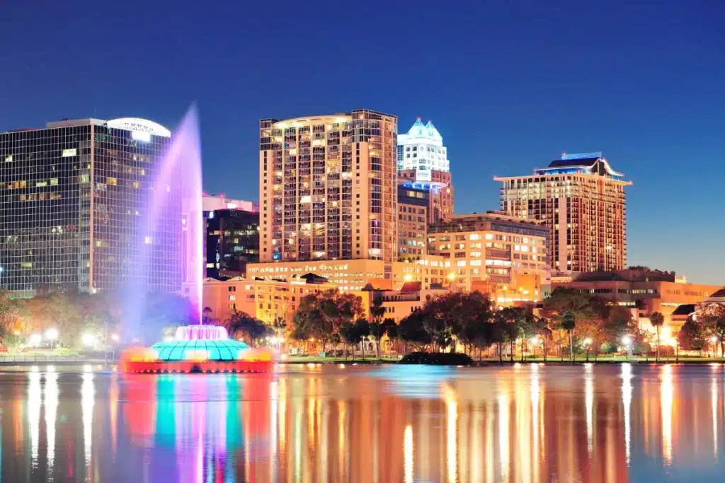 Lake Eola fountain in Downtown Orlando