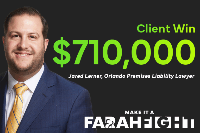 personal injury attorney Jared Lerner won $710,000 for client