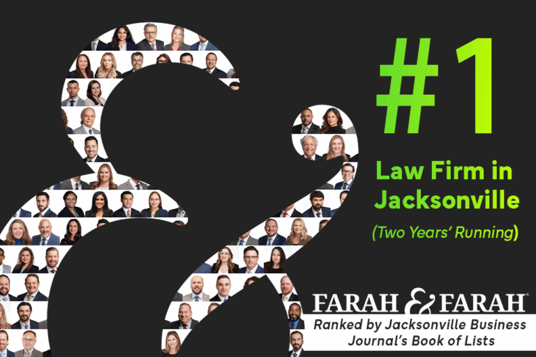 Farah & Farah Ranked the #1 Law Firm in Jacksonville by the Jacksonville Business Journal’s Book of Lists