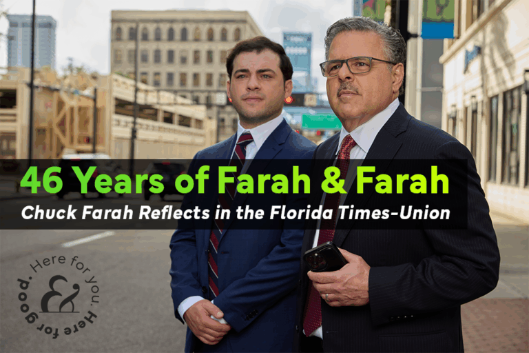 Chuck Farah speaks with Florida Times-Union about 46 years of Farah & Farah