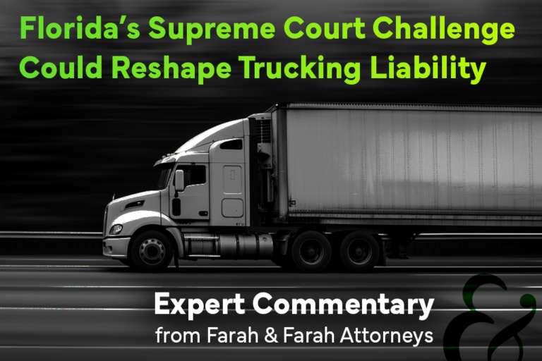 a semi truck driving down an interstate highway