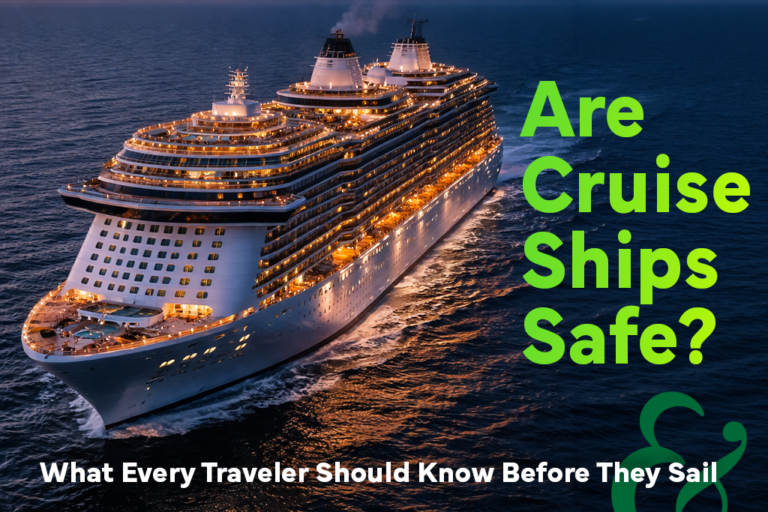 a cruise ship on an ocean