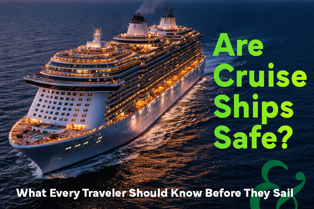 a cruise ship on an ocean