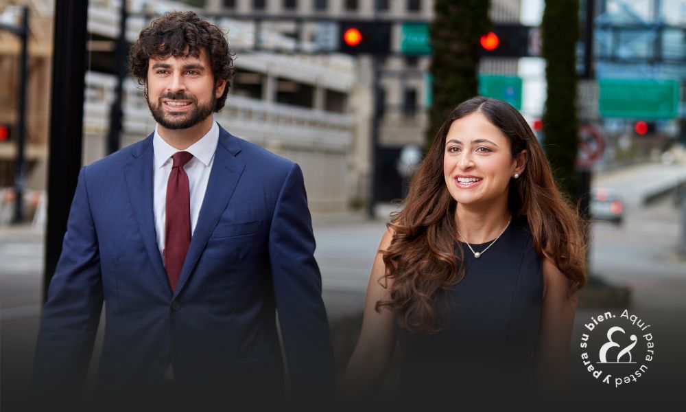 Attorneys Khalil and Dalya Farah walking down Jacksonville, FL streets