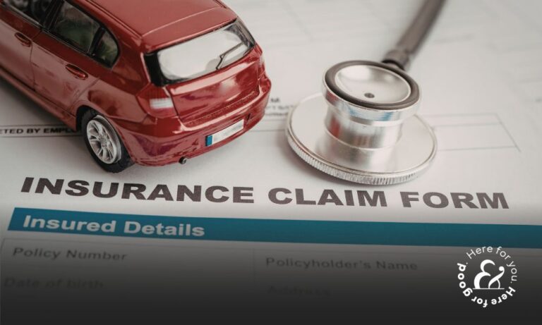 Insurance claim form for a car accident