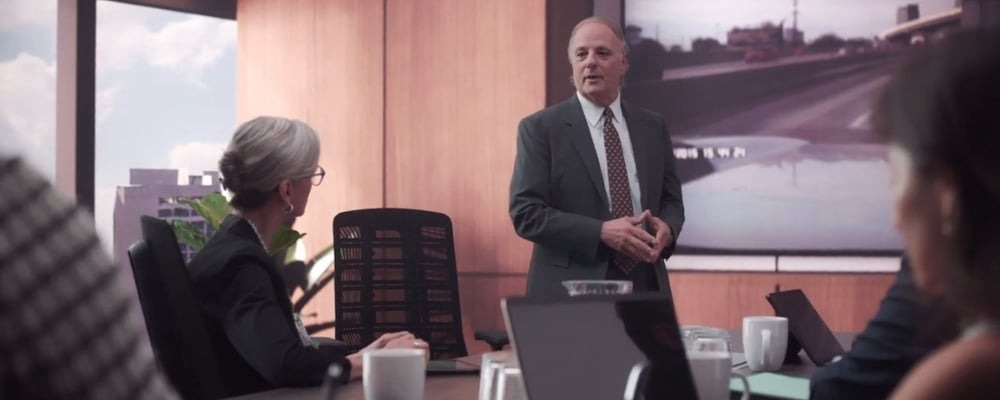 Eddie Farah presenting a case before the Farah & Farah personal injury team