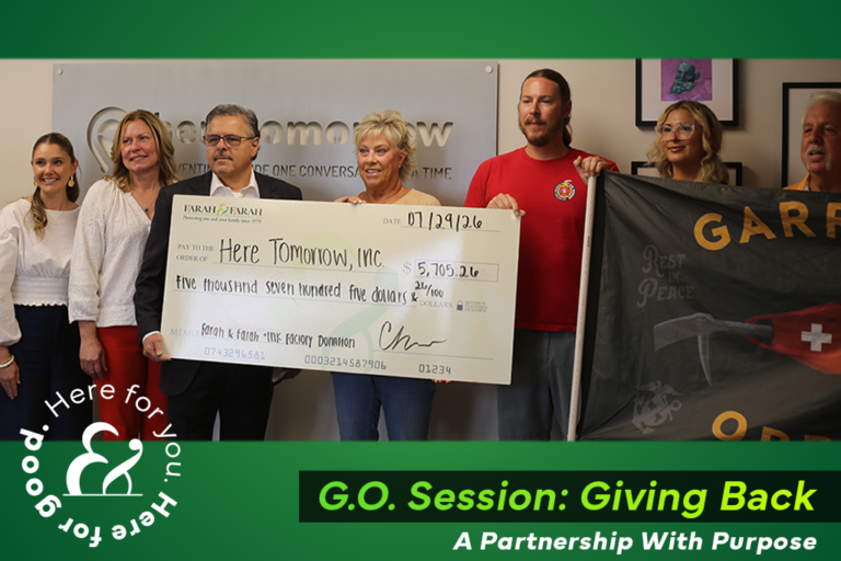 Farah & Farah donates to Here Tomorrow Jacksonville during G.O. Session with INK Factory Brewing to serve the Jacksonville community