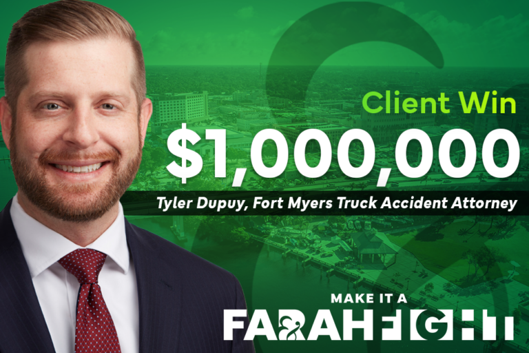 Fort Myers Truck Accident Attorney Tyler Dupuy wins $1,000,000 for accident victim
