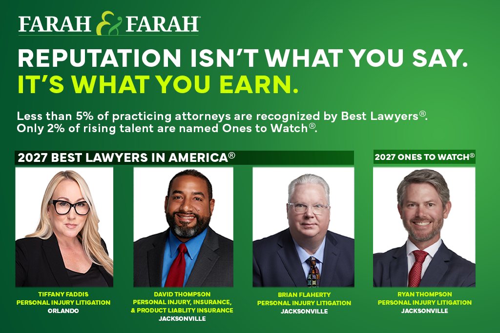 four Farah & Farah personal injury attorneys recognised by Best Lawyers 2027